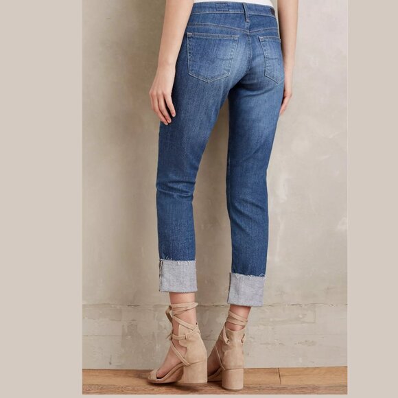 AG Adriano Goldschmied Stevie Low-Rise Cuff Crop Capri Ambit Wash Jeans Pants 2 - Picture 3 of 10